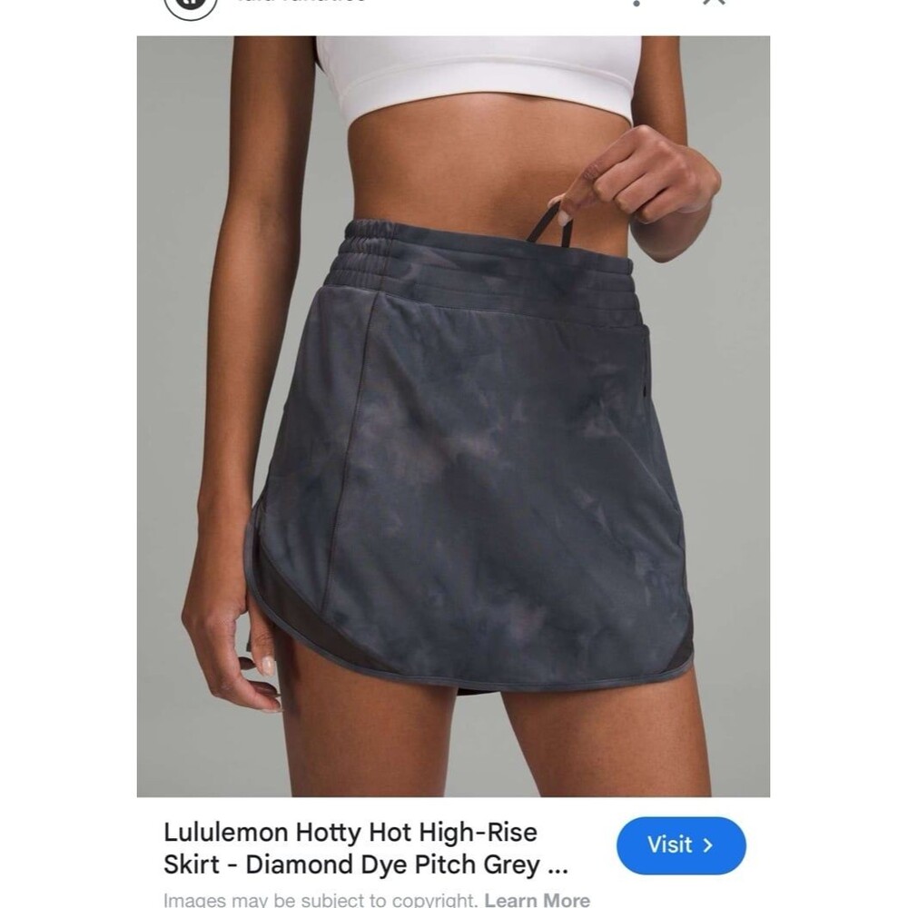 Lululemon size 6 Hotty Hot High-Rise Skirt Diamond Dye Pitch Grey Graphite